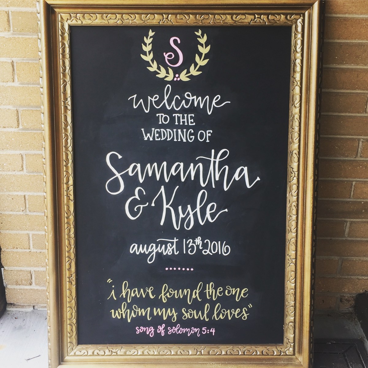 Wedding Chalkboard Lettering