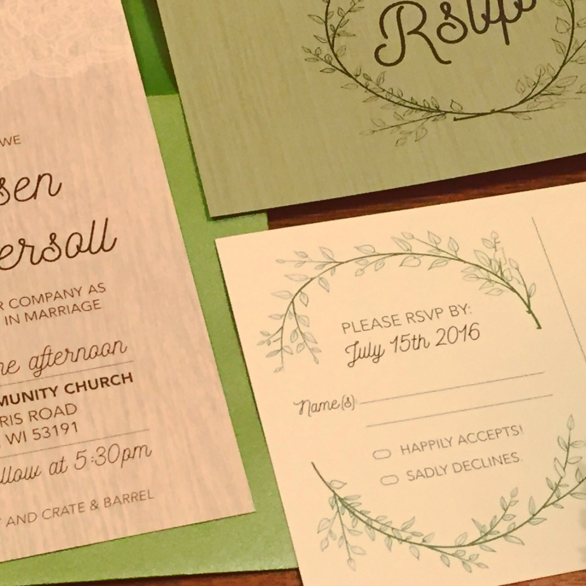 Greenery Wedding Invitations