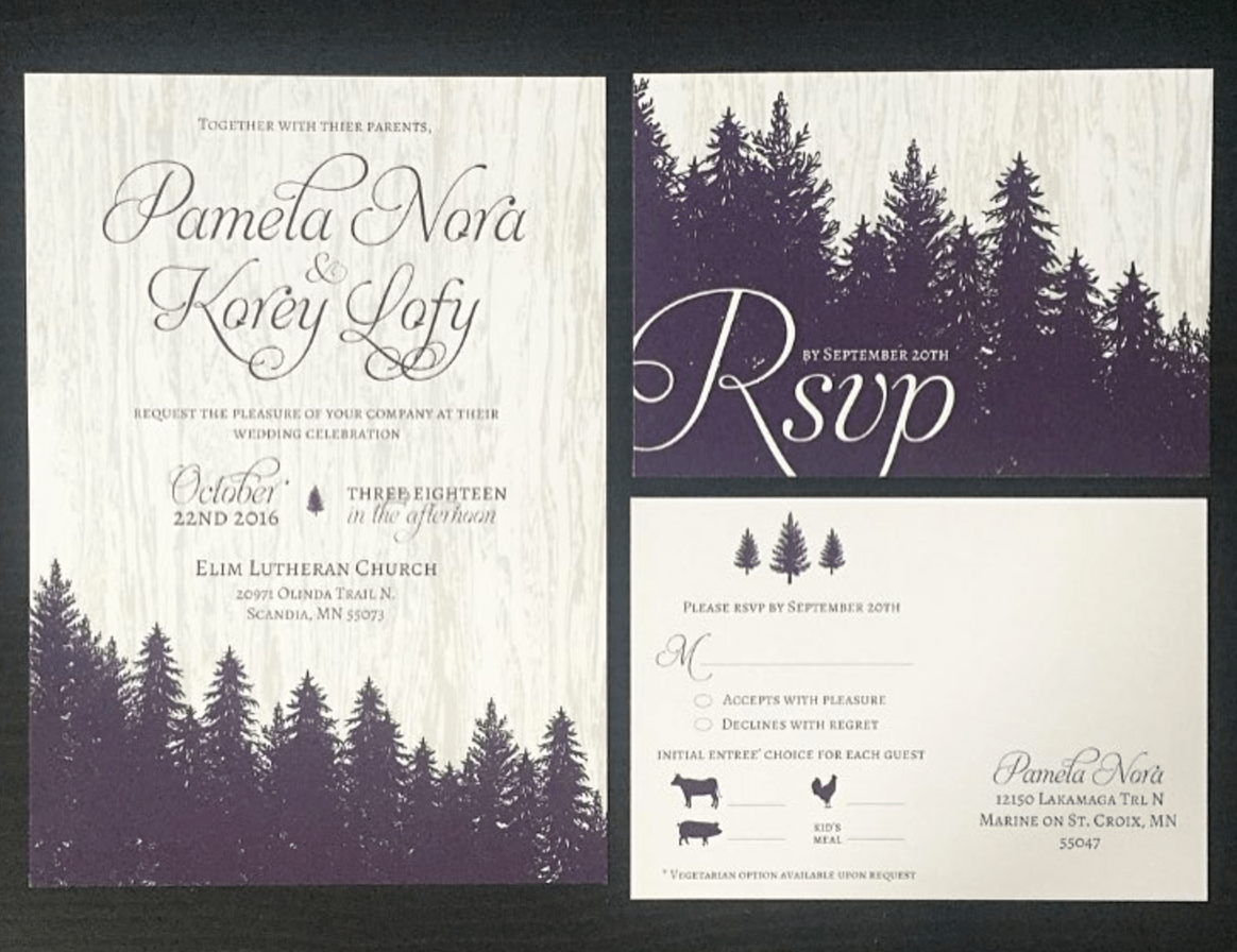 Woodsey Fall Wedding Invitation